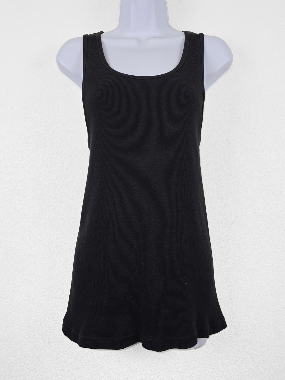 Calvin Klein | Black Ribbed 100% Cotton Scoop Neck Tank Top - Size Large